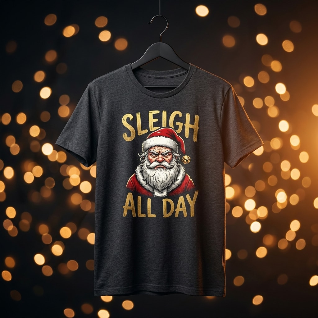 Sleigh All Day — Grumpy Santa Christmas T-Shirt